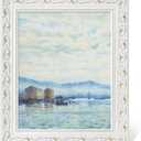 FOLKOR 16x20 DIY Ornate Canvas Frame, Antique White Wood Plein Air Frame 3" Face Width, No Glass and Backing, Modern Open Back Frames for Wedding Beach Oil Paintings And Art Prints, Gallery Wall Decor