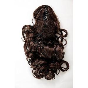  Hairpiece Ponytail Medium Brown Extension Butterfly Clip Subtle Elegant Curly 