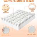 Ultra Soft Coral Fleece King Size Mattress Topper, No Compression Plush Thick Pillow Top Mattress Pad with Deep Pocket, Winter Warm Cozy Bed Topper Cover for Back Pain Relief