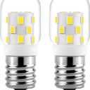 AMI PARTS E17 LED Light Bulb 3W 6000K Daylight White, 8206232A 40 Watt Appliance Bulb Incandescent Equivalent,for Microwave Light Bulbs Under Hood Refrigerators Oven (2 Packs Cool White) Non-dimmable