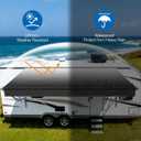 RV Awning Fabric Replacement, Camper Awning 18.5 oz Heavy Duty Waterproof Vinyl Universal RV Awning Fabric for All Brands Camper, Trailer, Motorhome Awnings ,Black Fade 11'2''