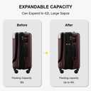 LEVEL8 Grace Carry On Luggage Airline Approved, 20 Inch Expandable Hardside Carry On Suitcase With Wheels, Abs+Pc Small Luggage with Tsa Lock, Red, 20-Inch