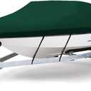 MSC Heavy Duty Oxford Ployester Made Trailerable Boat Cover,Fits V-Hull,Tri-Hull, Runabout Boat Cover (Model E - Length:20'-22' Beam Width: up to 100", Forest Green)