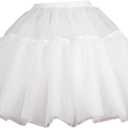 Petticoat Crinoline Underskirt Petticoat A-line Short Length Slip for Women Bridal Dress Vintage Ball Gown Hoopless White Black, 23.62-37.40in