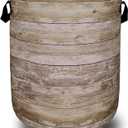 Wood Grain Laundry Basket Foldable With Handles Tree Stump Texture Tote Bag Oxford Cloth Colorful Laundry Hamper Clothes Toy Storage Bucket For Bathroom/Laundry/Bedroom 18.9" x 16.5 "