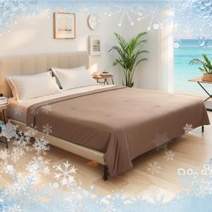 Cooling Comforter Summer Blanket for Hot Sleepers, Ultra-Cool & Cozy, All Season Comfort, Double-Sided Cold Blanket for Night Sweats, Queen Size 78" x 90", Terracotta