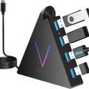 USB C Hub 4 Ports JoyReken,USBC to USB Hub with 2FT Extended Cable,Type C to USB Adapter for MacBook Pro/Mini,iMac,Surface,Gaming Laptops,PS5, Flash Drive, Thumb Drives, Mouse, Keyboard (Black)