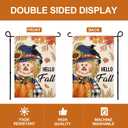 2 x Hello Fall Garden Flags 12x18 Inch Double Sided Burlap Autumn Flags