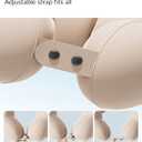 Inflatable Neck Pillow for Travel  Lightweight Hand-Pump Air Cushion for Airplane, Car, Train & Office Napping  Portable Compact Neck Support Pillow (Beige)