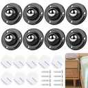 4 Pcs Mini Adhesive Caster Wheels - 3/4 inch Stainless Steel Appliance Wheels with 360 Degree Rotation for Kitchen Appliance, Small Furniture or Containers - Load Capacity 55 LBS