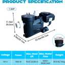 High-Efficiency Variable Speed Pool Pump 1.5HP - 220V for Above/In Ground Swimming Pools | 3000-8000 GPH High Flow | Energy Saving, Quiet, ETL Certified (with Filter Basket)