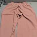 OYOANGLE Girl's High Waisted Pants Lightweight Flowy Palazzo Trousers Pink Small