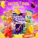 Wellspring Peelable Gummy Candies Individually Wrapped, 7 Friuts in 7 Variety Packs Peelable Fruit-Shaped Gummies Candy, Net 350g/12.35oz Chewy Peeling Candy Gummy Snacks, Real Fruit Juice (30%)
