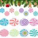 Panelee 24 Pcs Christmas Candy Ornaments Pastel Candy Cane Peppermint Ornament for Christmas Tree PVC Xmas Lollipop Peppermint Hanging Decoration for Holiday Xmas Tree Party Decoration