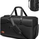 55/70L Expandable Duffel Bag for Travel, Overnight Bag for Men, Weekend Bag with Shoe Compartment, Waterproof Gym Bags for Men and Women, Black