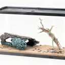 Natural Reptile Hide Basking Platform, Hideout Decor for Aquarium, Fish Tank, Bearded Dragon, Gecko, Shrimp, Betta (Glow-in-the-Dark Tree Cave, Small)