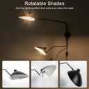 Double Light Plug in Wall Sconces Long Swivel Arms Wall Light Big Wall Mount Light for Living Room Bedroom Modern Big Wall Lamp