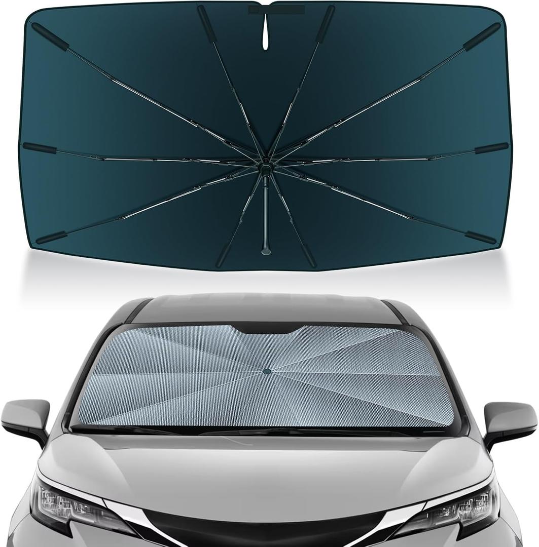 Autorder Windshield Sun Shade Umbrella for 2021-2026 Toyota Sienna Accessories,Upgraded Ice Crystal Material,Easy Setup Umbrella Sunshade for Car Windshield,100% Sun Blocking