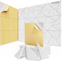 18 pack Acoustic Panels With Self-Adhesive, 12"X 12"X 0.4"Sound Proof Foam Panels, Sound Panels High Density, Soundproof Wall Panels for Home Studio Office-White