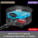 awasky Canister Steam Cleaner: 50-Sec Heat-Up, 0.6 Gal Tank Refill Anytime (Non-Pressurized), 1650W, 60 PSI, 21-Pcs Kit, Dry/Wet Modes, Detachable Hose for Tile Grout Furniture Floor Car Cleaning Gray