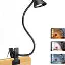 Clip on Light USB Reading Light 3 Color Modes 10 Brightness Levels Eye Care Clamp Light Flexible Gooseneck Dimmable Reading Lamp Clip on Lamp for Bed Headboard Desk Bedside Dorm (Black)