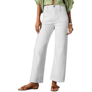 Astylish Womens Wide Leg Jeans High Waisted Stretchy Buttoned Denim Pants Trendy 2025 with Pocket, Size 4