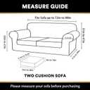 PrinceDeco Couch Cover Velvet Plush Sofa Covers for 2 Cushion Couch Width Up to 90 Inch Washable Furniture Protector Pet Friendly No Slip Sofa Slipcover(Medium-Large, Camel)