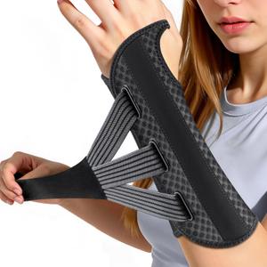 Ultra Breathable Carpal Tunnel Wrist Brace for Women&Men [Upgraded Medical-Grade] Night Wrist Support with Metal Splints Adjustable Rigid Hand Brace for Tendonitis, Sprain, Arthritis, Pain Relief (Black)
