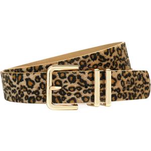 Women Leopard Print Belt Cheetah Print Belt Animal Print Fashion Leather Belt Ladies Waist Belt for Jeans Pants Dress (Fit Waist Size 28"-31", 01-square Buckle/ Width 1.3")