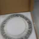 13" Antique Silver Charger Plates, Set of 6 Plastic Textured Chargers for Dinner Plates with Embossed Rim, Table Dcor, Party, Wedding, Holiday, Large