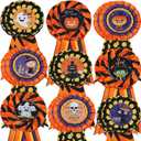 Sumind 18 Pcs Halloween Award Ribbons Halloween Party Costume Contest Awards Buttons Witch Ghost Skeleton Pumpkin Bats Medals Trick or Treat Medal Trophies Party Supplies(Cute)