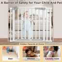 30-41 Inch Extra Wide Outdoor Baby Gate/Dog Gate, Indoor Pet Gate for Doorways, Hallways and Stairs No Drilling, Auto Close, Pressure Mounted Safety gate for Babies,Pets,White