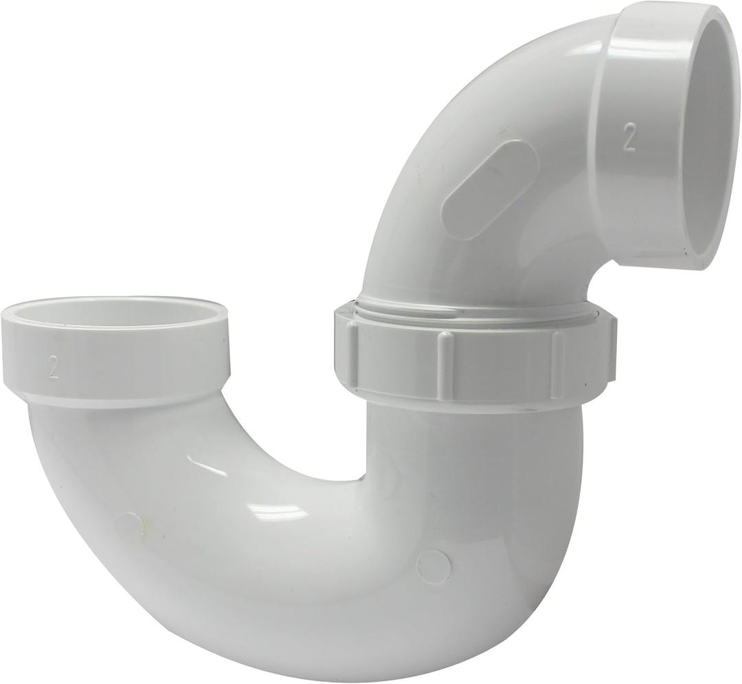 Canplas 193212E PVC DWV P-Trap with Union, 2-Inch, White