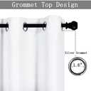DECOVSUN Solid White Grommet Window Valance - 100X18 Inches, Blackout Curtain for Kitchen, Living Room, Bedroom & Kids Room - 1 Panel