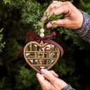 2 x Book Ornament - Wooden Christmas Ornaments 2025 for Tree Decorations - Gift Ideas for Books Lover, Bookworm, Women, Librarian Nerd - Gifts for Bookworms & Book Club Members