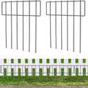 25 Pack Animal Barrier Fence, 17 in(H) X 27 Ft(L) Decorative Garden Fence, Rustproof Metal Wire Garden Border Fence, Dog Rabbits Ground Stakes Fence for Garden.