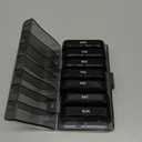 PULIV Weekly Pill Organizer with Large Capacity, Dual Protection (Black)
Pill Box 7 Day, Arthritis Friendly Pill Case Easy to Open, Medicine Organizer for Vitamins, Medication, Fish Oils, Supplement