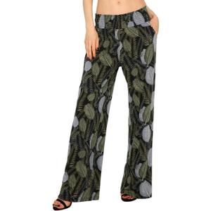 Urban CoCo Women's Boho Palazzo Pants Wide Leg Beach Pants High Waisted Lounge Pants with Pockets (X-Large, #2)