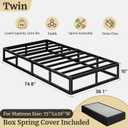 Awesofurni Twin Box Spring, 10 Inch High Profile Twin Box Spring Only, Black 3000 lbs Heavy Duty Metal Frame Mattress Foundation with Fabric Cover, Easy Assembly, Noise Free