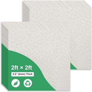 2ft x 2ft Printed Pro Ceiling Tiles - PVC Ceiling Panel 24 x 24in Waterproof, Washable and Fire-Rated - High-Grade PVC to Prevent Breakage-Cover 48 Sq. Ft-Package of 12 Tiles