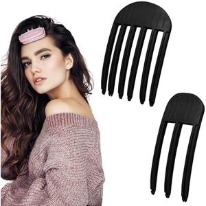 4 Pack Hair Volume Clips ，Volume Hair Clips for Fluffy Bangs, Easy High Crown Volumizing Hair Clips for Women，Root Clips for Curly Hair Volume Tool Natural Voluminous Look (2Black, normal)