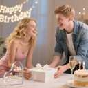 2 x Romantic Valentines Day Gift for Him  I Love You Heart Acrylic Paper Weights for Boyfriend or Husband,Birthday Idea (4.7" x 4.7" x 0.6")