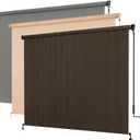Outdoor Roller Shade, Exterior Cordless Patio Roll Up Blinds with Splicing Design, Cordless Shade Cloth Roll Blinds for Porch Gazebo Pergola Balcony Backyard (8' W x 6' H, Mocha)