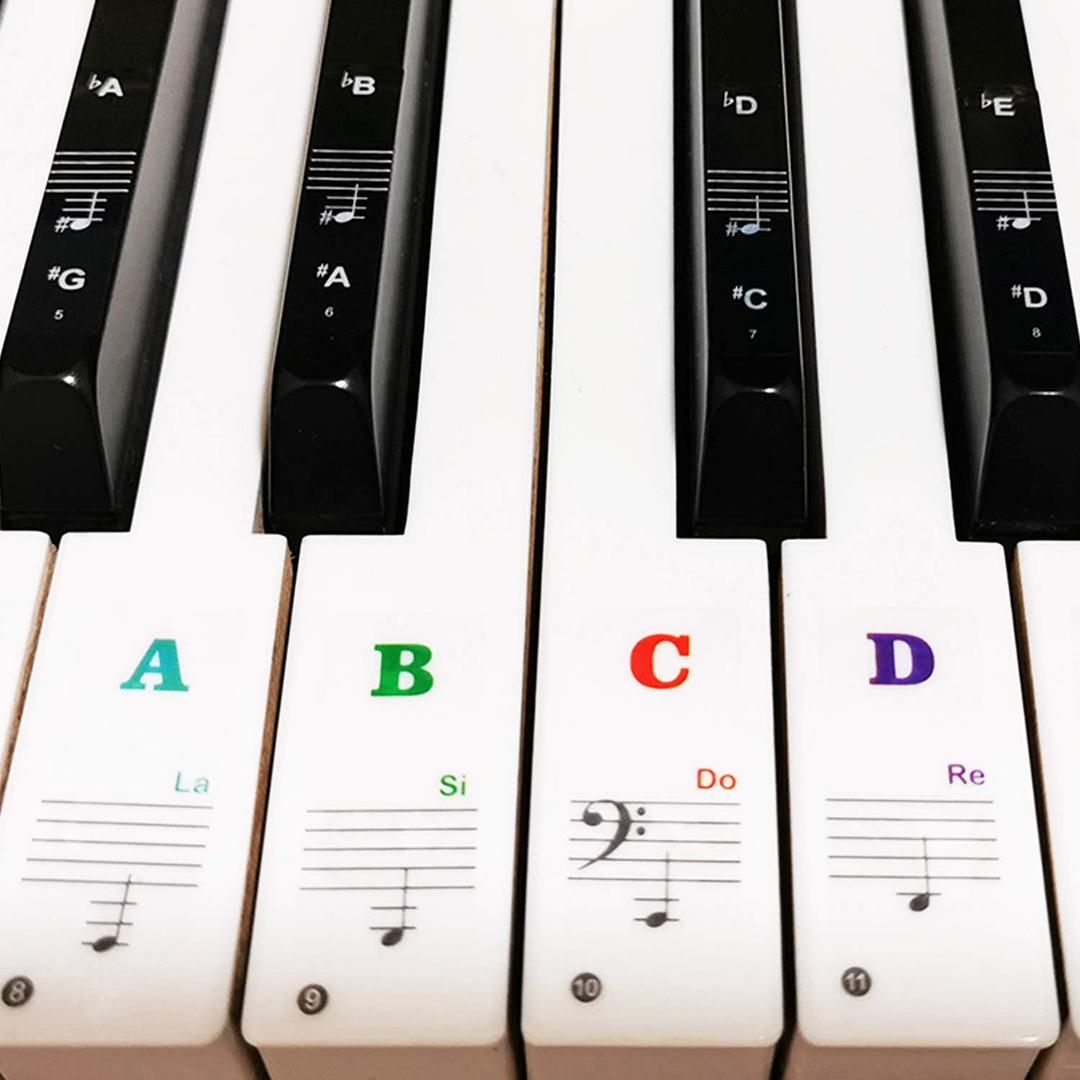 Piano Keyboard Stickers for 88/61/54/49/37 Key, Bold Large Letter Piano Stickers for Learning, Removable Piano Keyboard Letters, Notes Label for Beginners and Kids