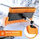 Year-Round Roof Rakes for Snow, Leaves & Moss – 16” No-Scratch Foam Blade & Roof Brush, 4.7-21ft Telescoping Snow Rake for Roof, Solar Panels, RVs & Cars, C-Shaped Push/Pull Roof--Patent Pending