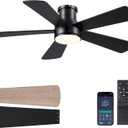 Ceiling Fans with Lights,46-Modern Low Profile Ceiling Fan with Remote Control,5 Dual-Sided Blades,Reversible DC Motor,Black Small Flush Mount Ceiling Fan for Bedroom Indoor/Outdoor Use (Brushed Nickel)