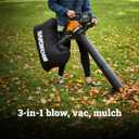 WORX Cordless Leaf Blower, 3 in 1 Blowers for Lawn Care with Leaf Vacuum & Leaf Mulcher, Electric Blower with Brushless Motor & 2 Speed Control, 2 4.0 Ah Batteries & Charger Included, WG583