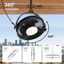 20" Outdoor Ceiling Fan with Lights, Waterproof Gazebo Hanging Fan with Remote Control, Plug in Caged Ceiling Fan with 3CCT Dimmable 6-Speeds for Patio Porch Pergola