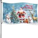 Merry Xmas Double-Sided 5x3ft Christmas Flags for Outside, Perfect for Home, Yard & Garden