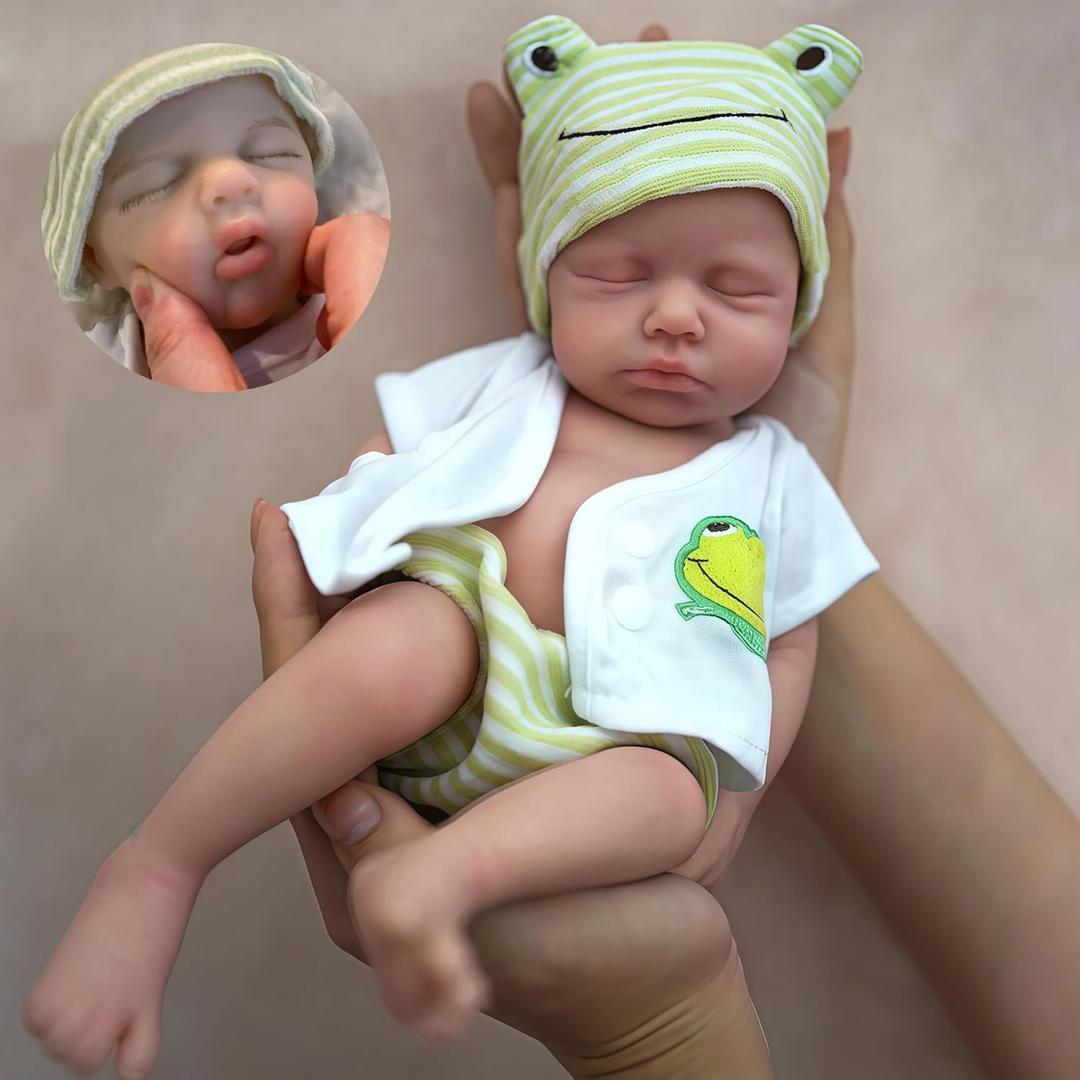 OtardDolls 12 Inch Reborn Baby Dolls Silicone Full Body Realistic Baby Doll Boy Silicone Baby Doll Handmade Painted Reborn Dolls with Clothes and Bottles Set for Kids Boys Girls